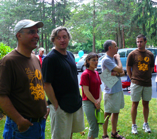 steve wearing crows woods gardens t-shirt